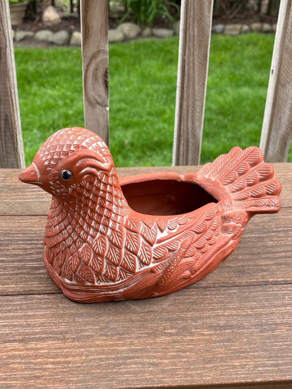 Vintage 1985 Teleflora Terracotta Bird Planter Cottagecore Succulent Dish
